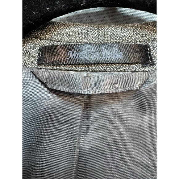 Lauren Ralph Lauren Mens Blazer Jacket 100% Wool Size 48L Gray Herringbone Patte - Picture 2 of 14